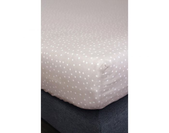 KADOLIS Drap Housse Enfant en Coton Bio - Etoile Beige