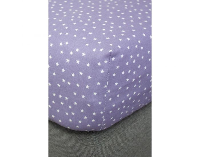 KADOLIS Drap Housse Enfant en Coton Bio - Etoile Lilas