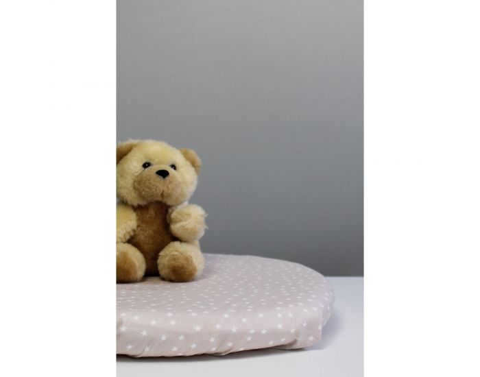 KADOLIS Drap housse Berceau/landau en Coton Bio - Etoiles Beige