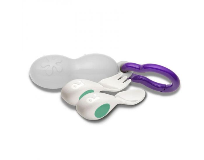 DODDL Set de voyage 2 couverts ergonomiques pour bb Verts - Ds 6 mois