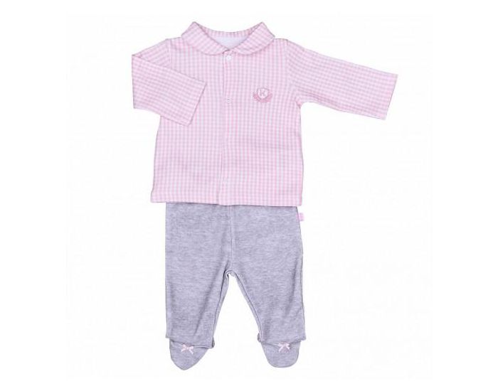 SEVIRA KIDS Ensemble Vtements Bb - Pyjama 2 Pices - Vichy Karl Rose