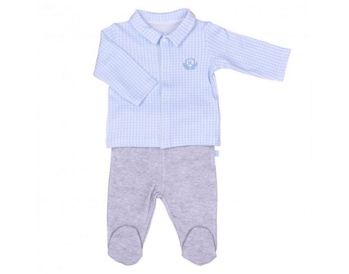 SEVIRA KIDS Ensemble vtements Bb - Pyjama 2 pices - Vichy Karl Bleu