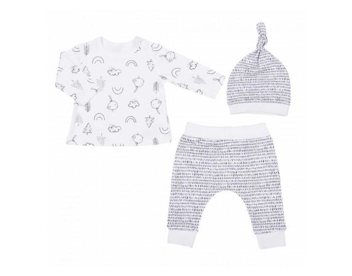 SEVIRA KIDS Ensemble vtements Bb en coton bio 3 pices - Sweet Bird