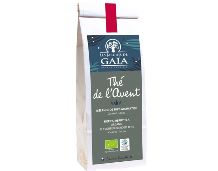 LES JARDIN DE GAIA Th� de L'Avent - Th� Noir et Vert Caramel Cacao - Sachet 100 g