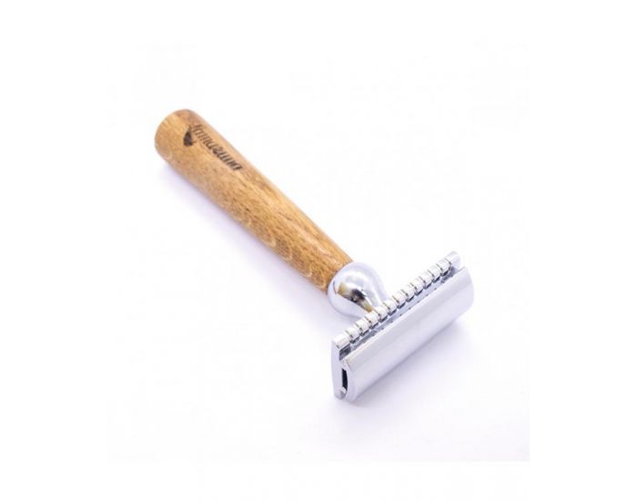 LAMAZUNA Rasoir de Suret  Lame Plate Rechargeable en Bois de Chne 
