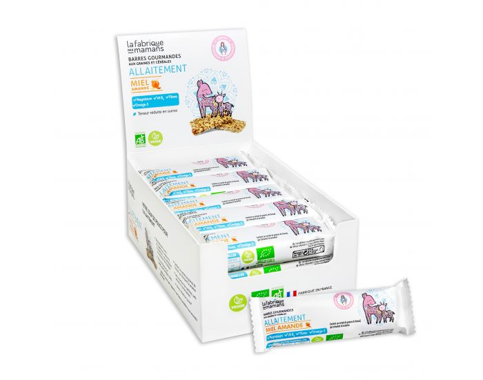 LA FABRIQUE DES MAMANS Barres Gourmandes Allaitement Miel Amande - 20 barres