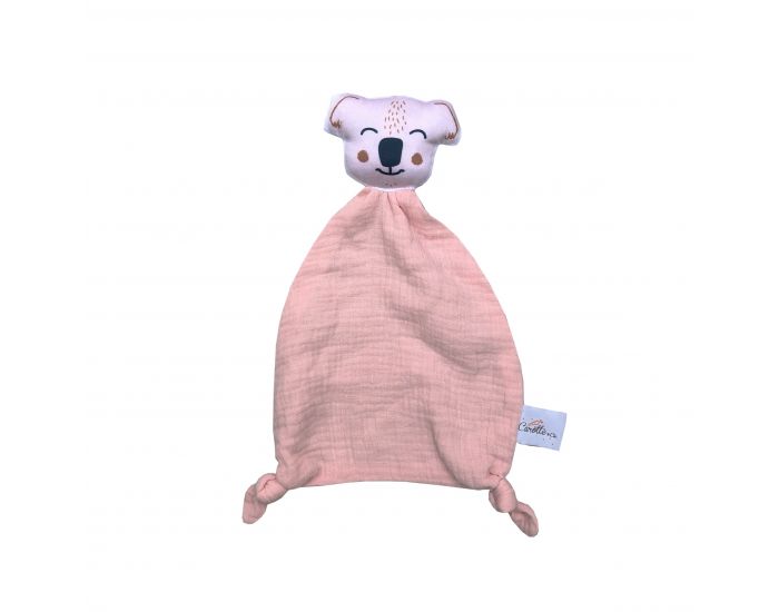 CAROTTE & CIE Doudou Koala en Double Gaze - Rose - Ds la Naissance