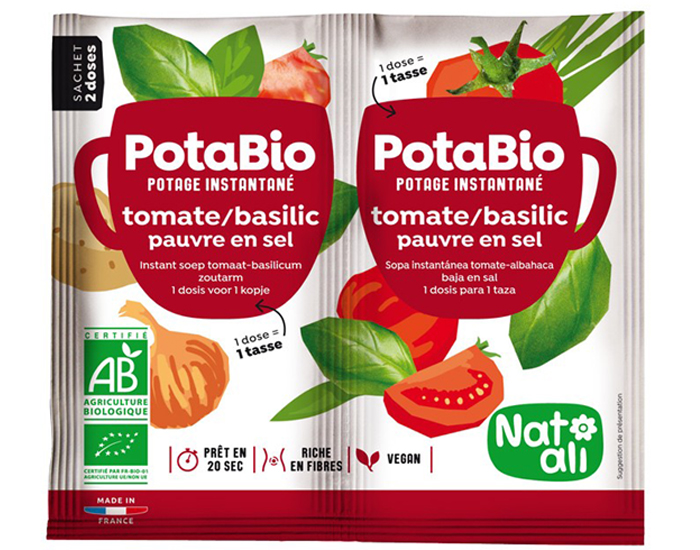 NAT-ALI PotaBio Potage Tomate-Basilic - 2 x 8.5 g