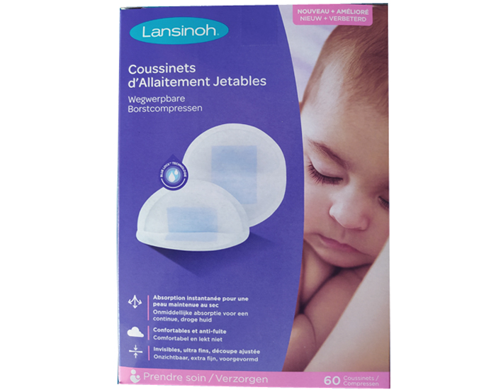 LANSINOH Pack Boites Coussinets d'Allaitement Jetables - 60 coussinets