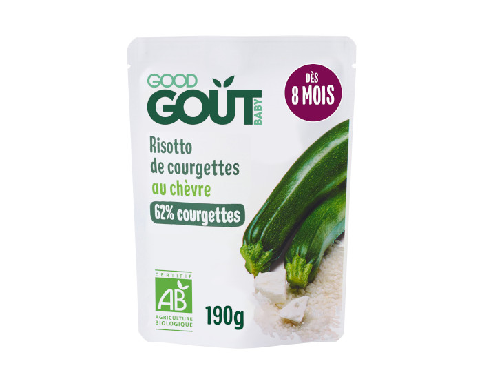 GOOD GOUT Petit Plat Bb Risotto de Courgettes au Chvre - 190g  - Ds 8 mois