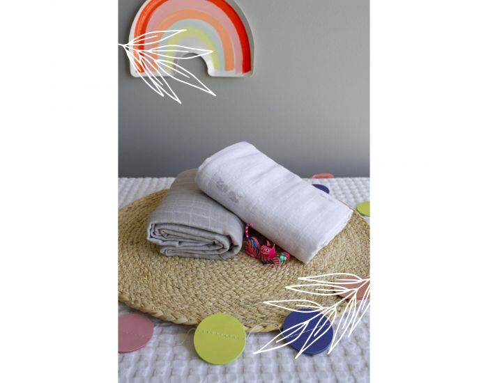 KADOLIS Maxi langes ultra doux Tencel et coton bio Baleine (lot de 2)