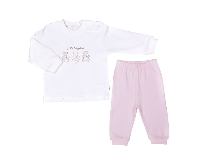 BEBESEO Pyjama 2 Pices Rose 100% Bio Pull + Pantalon