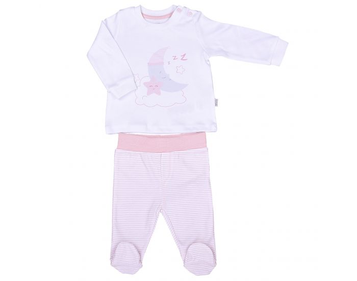 BEBESEO Pyjama 2 Pices Rose 100% Bio Pull + Pantalon