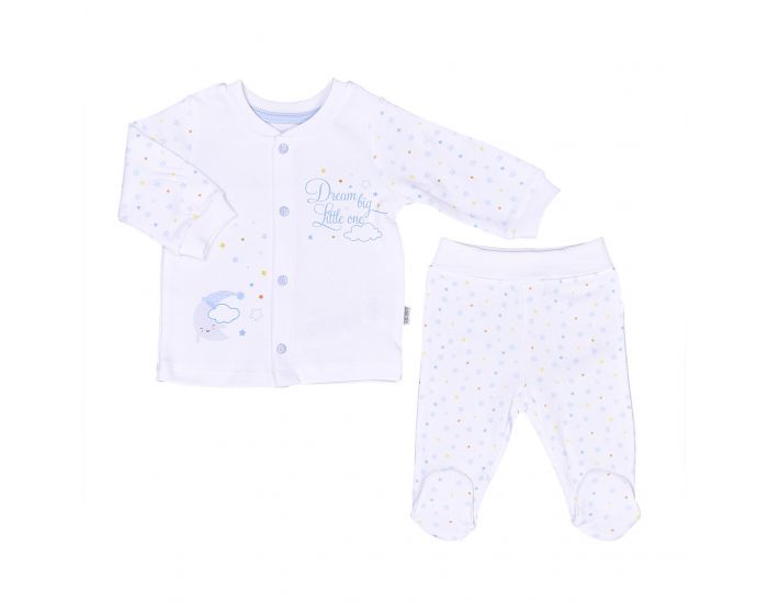 BEBESEO Pyjama bleu 2 Pices 100% Bio Pull + Pantalon Color