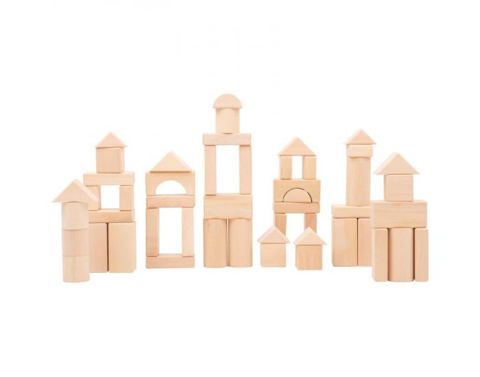 LEGLER Sac Jeu de Construction en Bois 50 Pices - Ds 12 mois