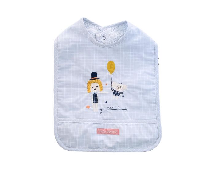 LITTLE CREVETTE Bavoir bleu Lucien