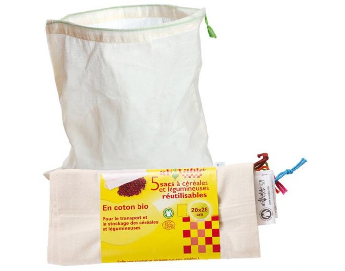 AH ! TABLE ! Lot de 5 Sacs  Vrac Rutilisables - S