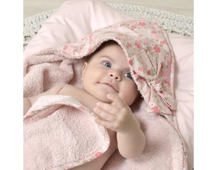 LITTLE CREVETTE Cape de bain Mila - 75x75 cm - Ds la Naissance 