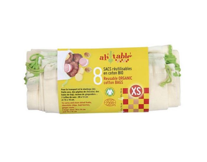 AH ! TABLE ! Lot de 8 sacs  vrac rutilisables - XS - AH ! TABLE !