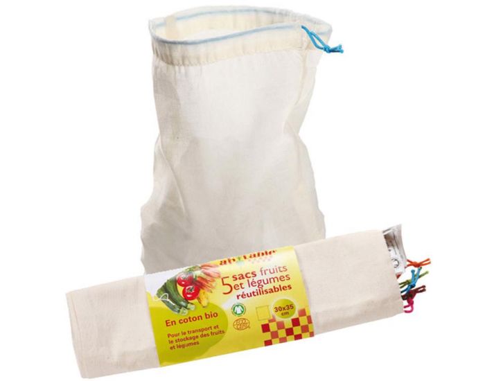 AH ! TABLE ! Lot de 5 sacs  vrac rutilisables - L - AH ! TABLE !
