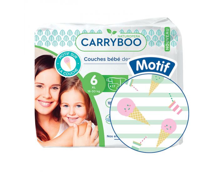 CARRYBOO Couches Ecologiques Dermo-sensitives T6 - 16 30Kg - 17couches