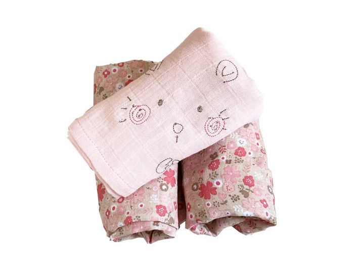 LITTLE CREVETTE Lot de 3 langes Mila