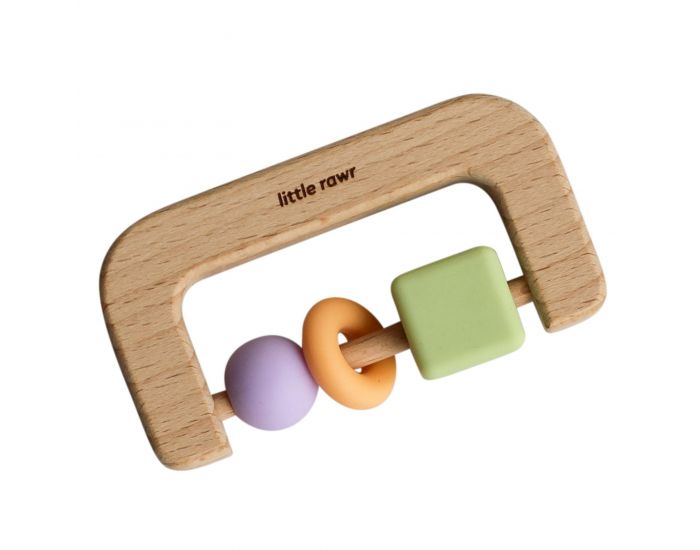 LITTLE RAWR Jouet Hochet de Dentition et Motricit - Bois et Silicone - Ds 4 mois