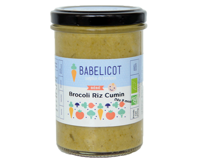 BABELICOT Pure Brocolis Riz et Cumin - 200g - Ds 9 mois