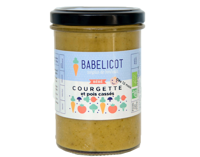 BABELICOT Pure Courgettes et Pois-Casss - 200g - Ds 12 mois