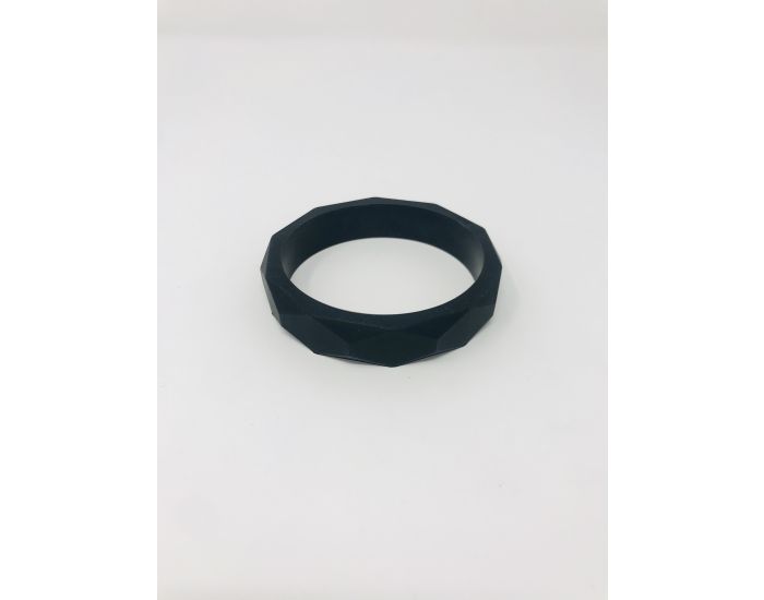 IRREVERSIBLE Bracelet Allaitement et Anneau de Dentition Gomtrique - Silicone noir