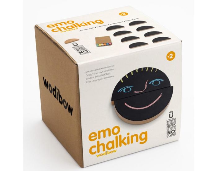 WODIBOW Jeux des motions en bois et ardoise Emo Chalking - Ds 2 ans