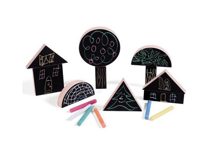 WODIBOW Blocs de construction en bois et ardoise Chalking XL - Ds 2 ans