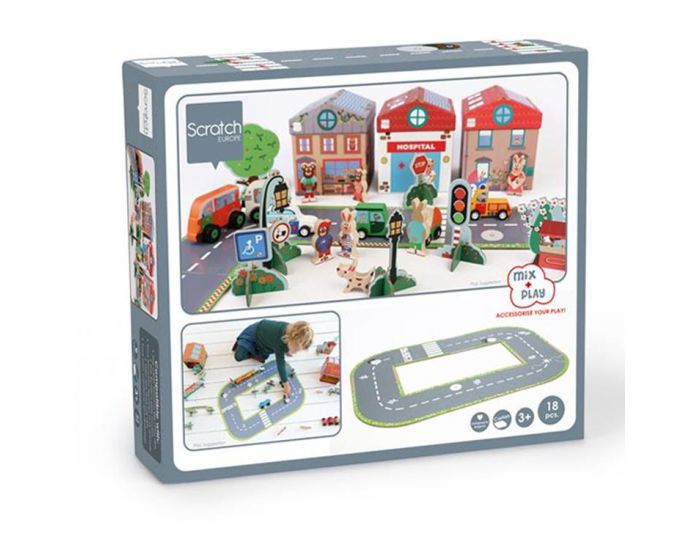 SCRATCH EUROPE Mix And Play Circuit de voiture - Ds 3 ans