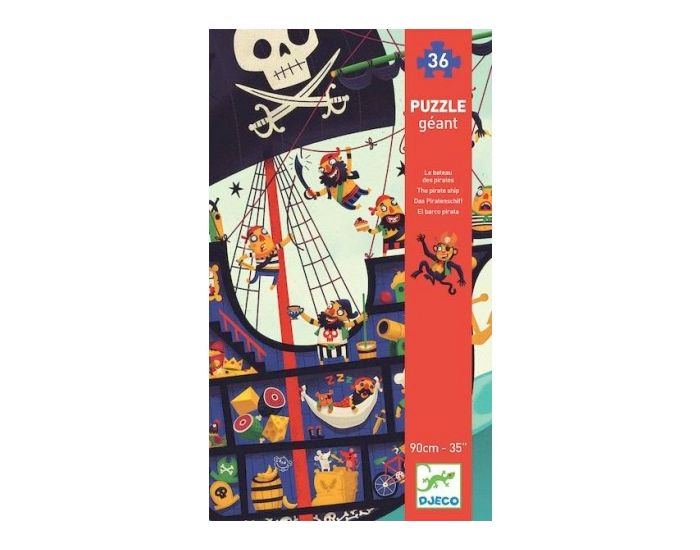 DJECO Puzzle Gant Le Bateau Des Pirates - 36 Pices - Ds 4 ans
