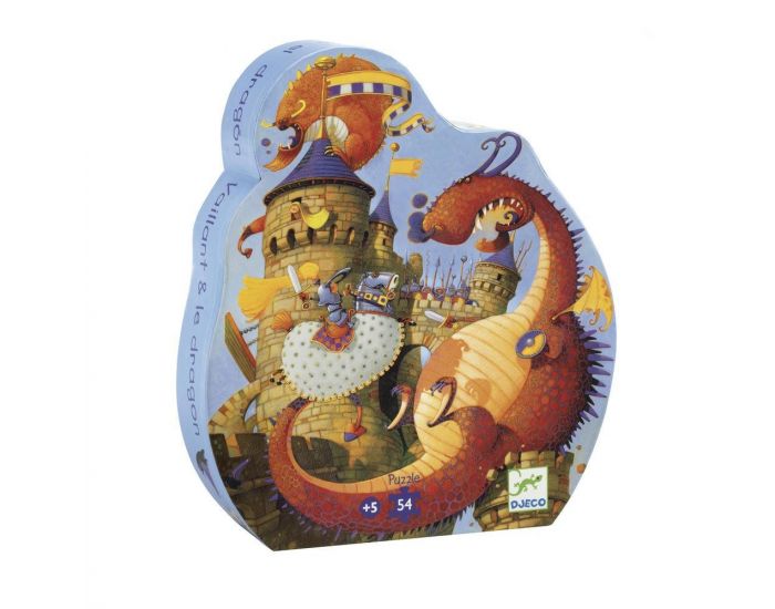 DJECO Puzzle Vaillant & Les Dragons 54 Pices - Ds 5 ans
