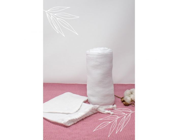 KADOLIS Maxi lange ultra doux Tencel et coton bio uni avec pochette - 115x115 cm