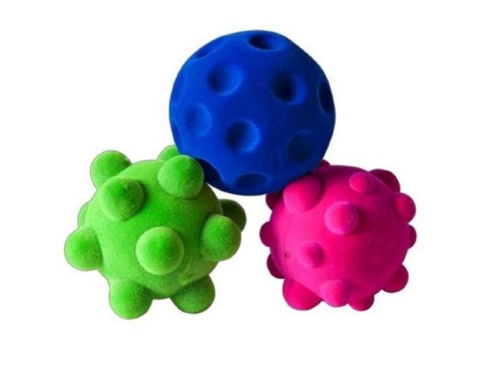 RUBBABU Set de 3 mini balles sensorielles - D�s 12 mois