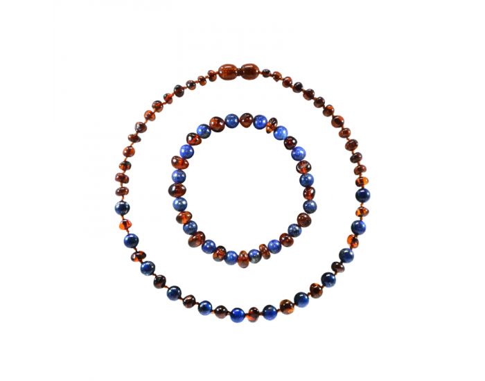 IRRVERSIBLE BIJOUX Box Bijoux d'Ambre Cognac & Lapis Lazuli  - Pour Parent & Bb.