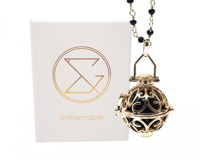  IRREVERSIBLE BIJOUX Bola de Grossesse sur chaine perle 100% Plaqu Or - Lia