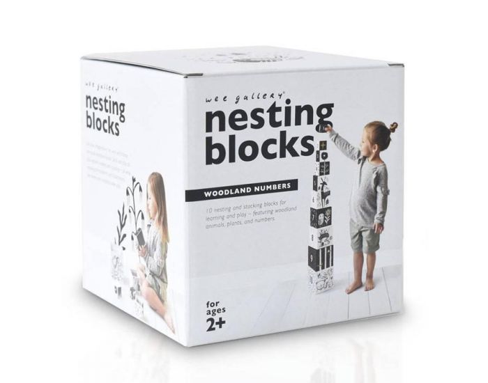 WEE GALLERY Cubes Compter et Empiler Fort - Set de 10 - Ds 2 ans