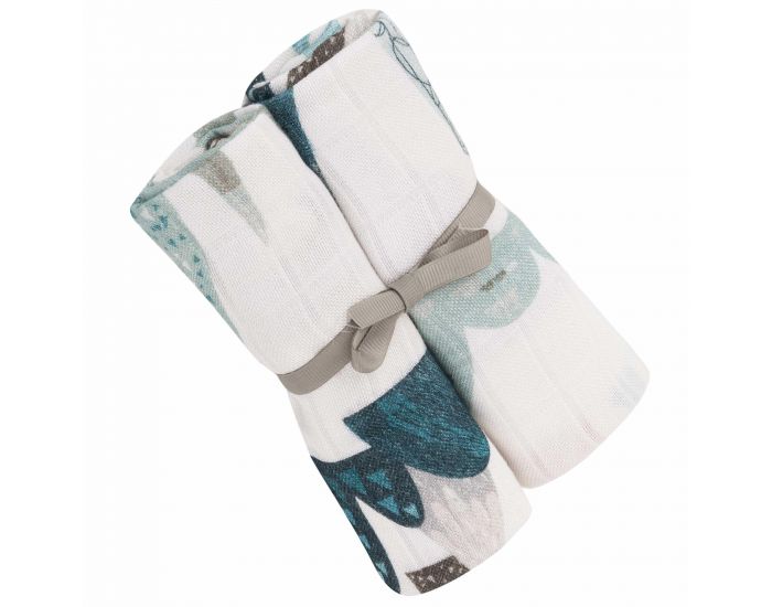 SEVIRA KIDS Langes multi usage en bambou - lot de 2 - Everest - 50 x 50 cm