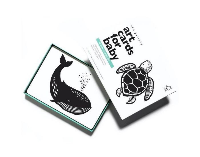 WEE GALLERY Bote de 6 cartes Imagier en Noir et Blanc - Ds la naissance