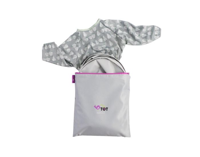 TIDY TOT Kit Bavoir et Plateau Transportable - Dove Grey