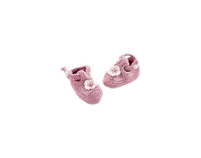 PEBBLE Chaussons en Coton Bio Equitables - Rose Poudr - 0-6 mois