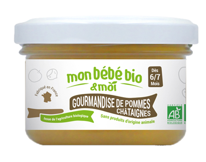 MON BEBE BIO ET MOI Gourmandise Pomme Chtaigne - 100g - Ds 6/7 mois