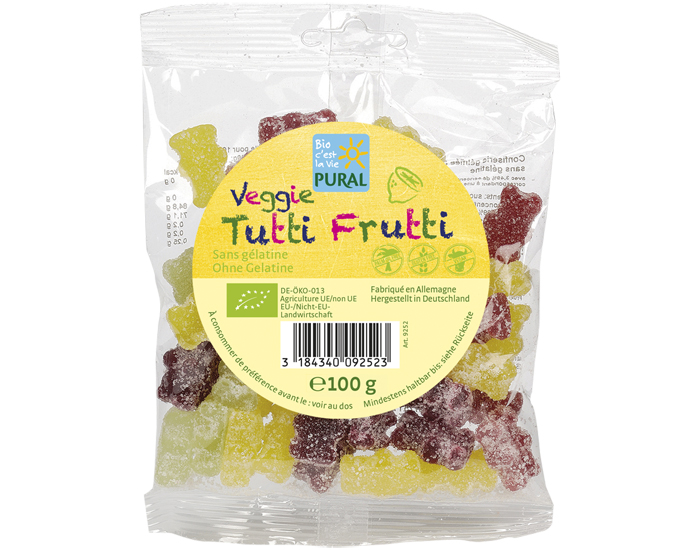 PURAL Bonbons Oursons Tutti Frutti Sans Glatine