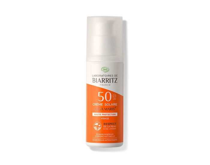 LABORATOIRES DE BIARRITZ Crme Solaire Visage SPF50 Certifie Bio 50ml