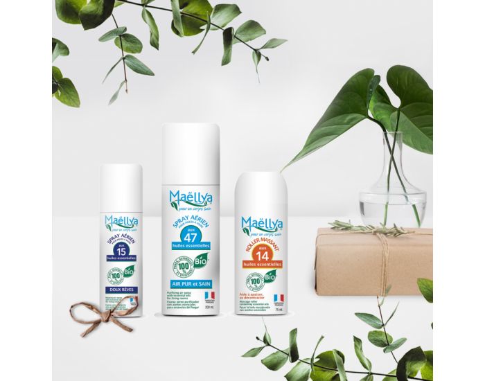 MAELLYA Vos Synergies Prfres : Air Pur Et Sain, Doux Rves Et Le Roll-on Massant