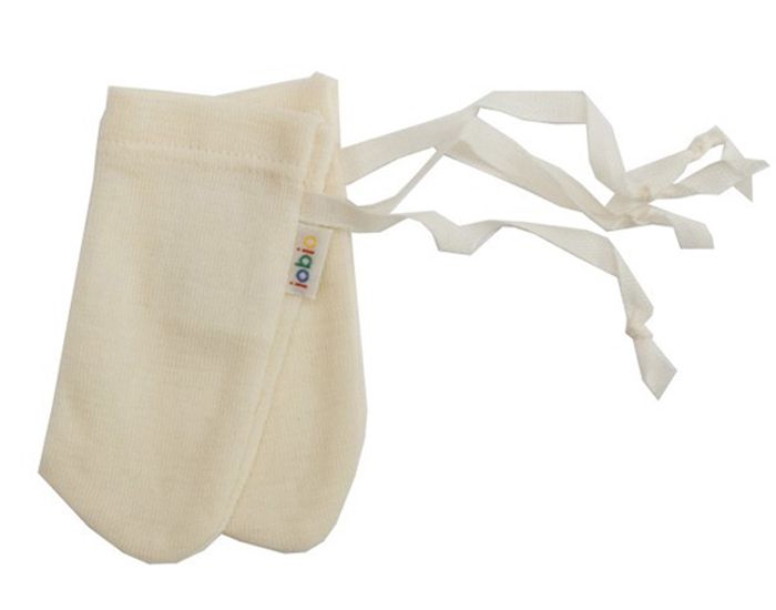IOBIO Moufles Anti-Griffures Laine et Soie �cru