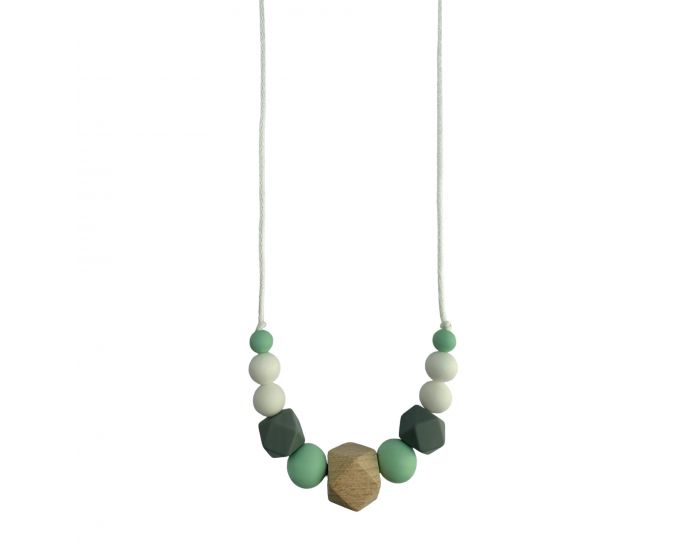 MAWEN MATERNE Collier d'Allaitement, de Dentition Bois et Silicone - Mint & Grey